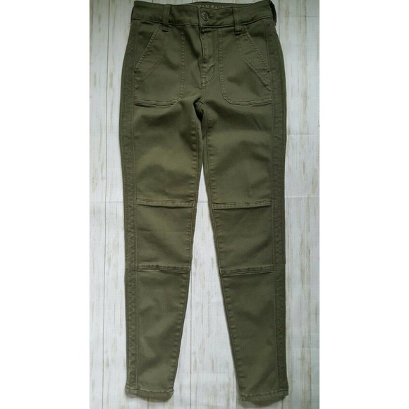 American Eagle Womens 0 R Jegging Next Level Stretch Green Inseam 26 L 35 - Picture 2 of 6